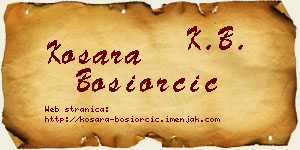 Kosara Bosiorčić vizit kartica